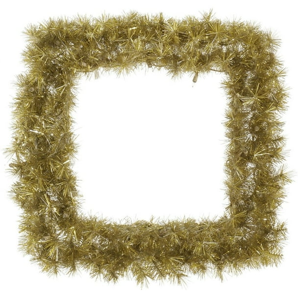 24 Vickerman Metal Mix Tinsel Artificial Wreath with 50 Clear Mini-Lights